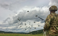 Devil Brigade Commander observes a parachute operation. Photo by Staff Sgt. Javier Orona